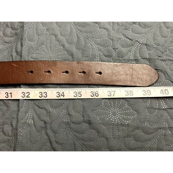 Fossil Vintage Bejeweled Brass Buckle Genuine Leather Belt Western Glam SZ M:NWT - Picture 8 of 9